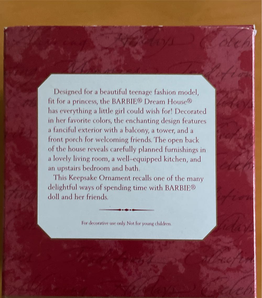 Barbie Dream House Ornament - Barbie (Barbie) ornament collectible [Barcode 015012533026] - Main Image 3