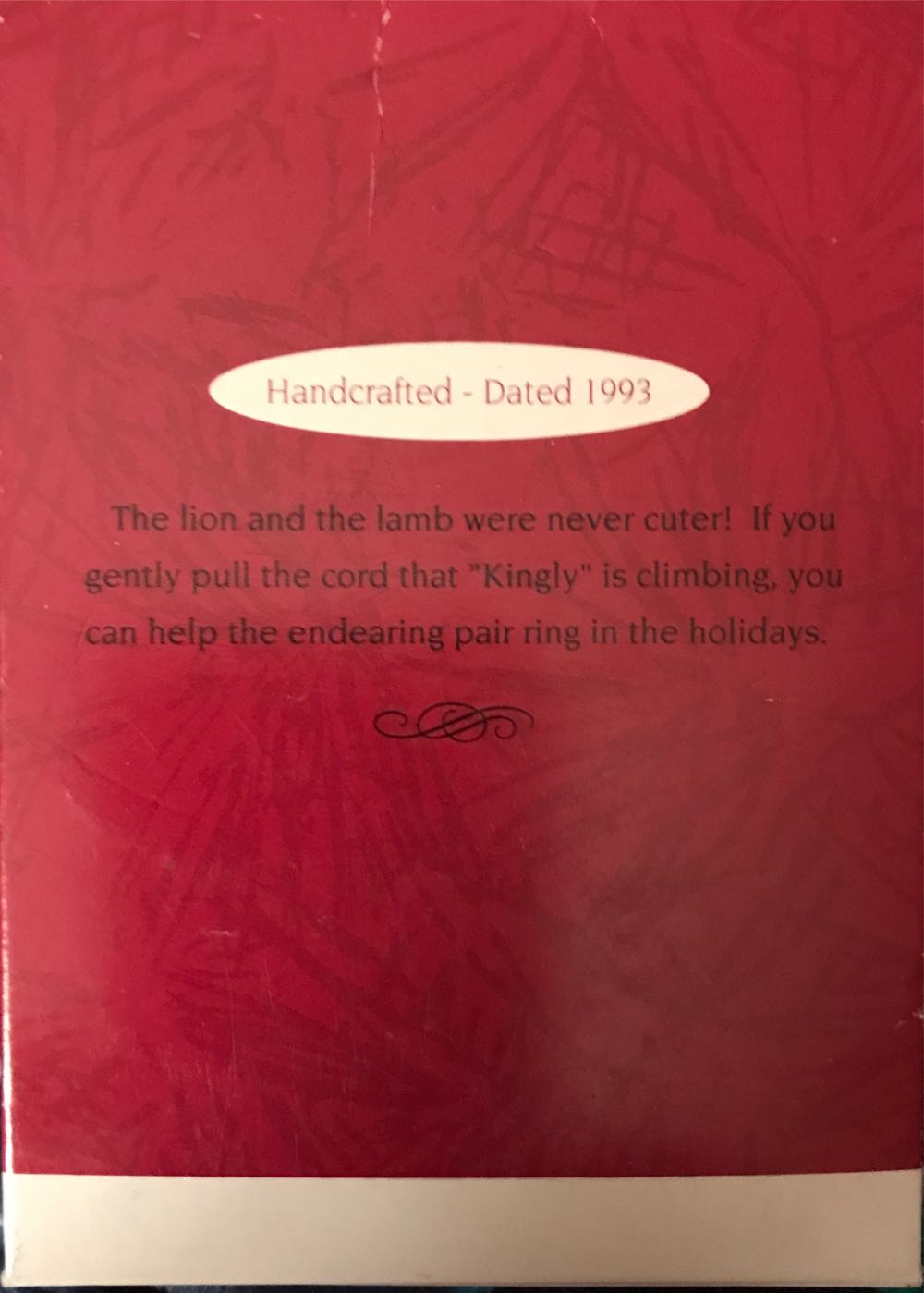 Curly And Kingly  (Keepsake) ornament collectible [Barcode 015012027198] - Main Image 2