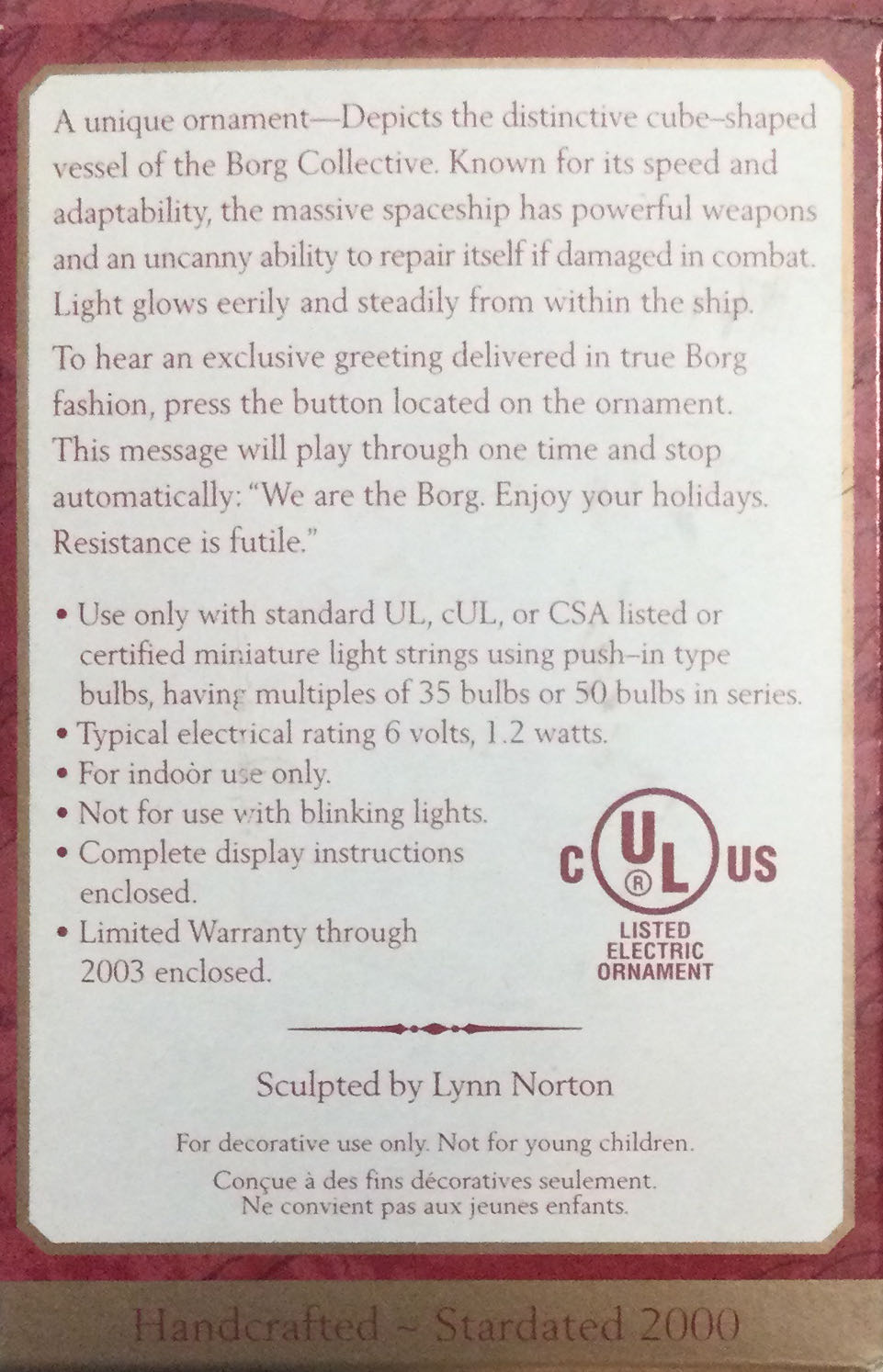 Star Trek Borg Cube - Star Trek: The Next Generation (Star Trek) ornament collectible [Barcode 015012536386] - Main Image 2