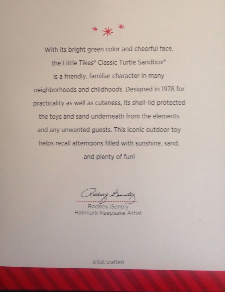 Classic Turtle Sandbox  (Hallmark Keepsake) ornament collectible - Main Image 2