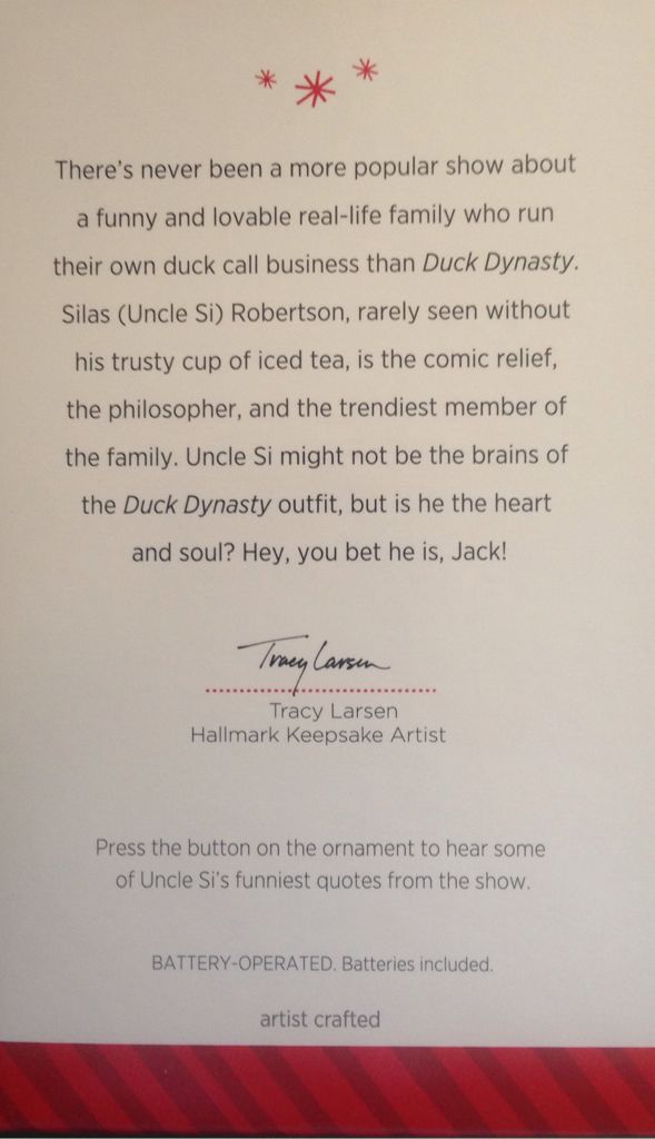 Uncle Si - Magic (Hallmark Keepsake) ornament collectible - Main Image 2