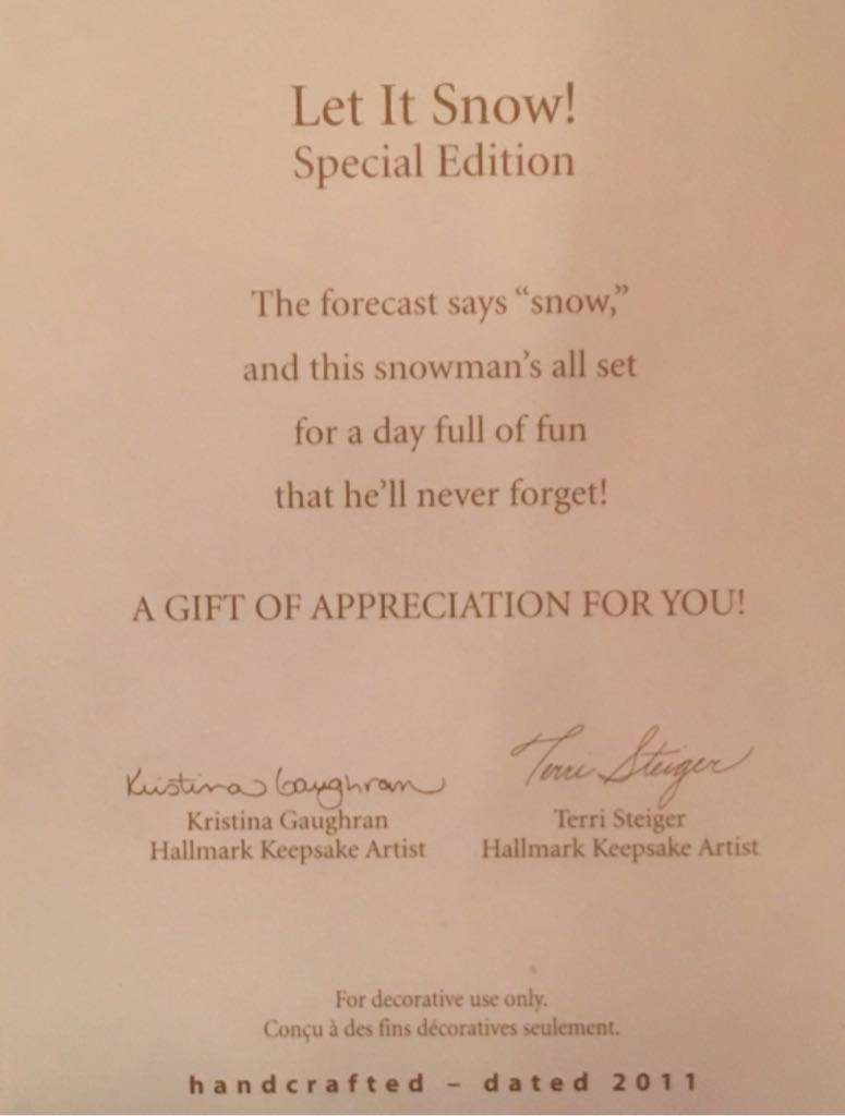 Let It Snow - Special Edition Repaint (Keepsake Ornament) ornament collectible - Main Image 2