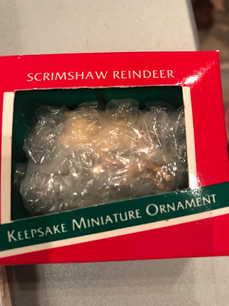 Scrimshaw Reindeer Miniature  (Keepsake Miniature) ornament collectible - Main Image 2