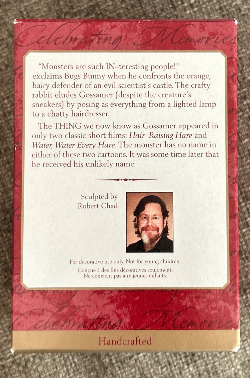 Looney Tunes: “BUGS BUNNY and GOSSAMER” - Looney Tunes (Hanging Ornament) ornament collectible [Barcode 015012564266] - Main Image 3