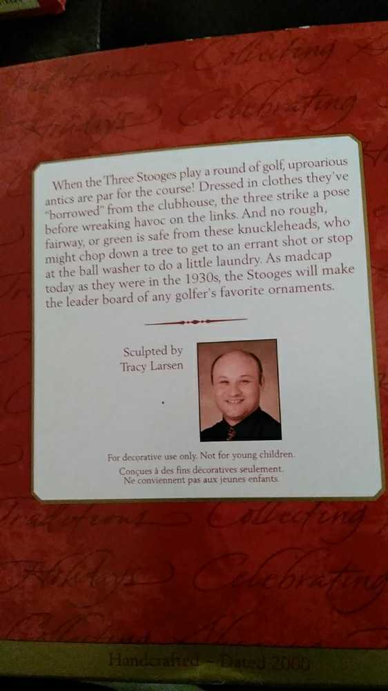 Larry, Moe, and Curly - The Three Stooges (Golfing Stooges) ornament collectible [Barcode 015012564563] - Main Image 2