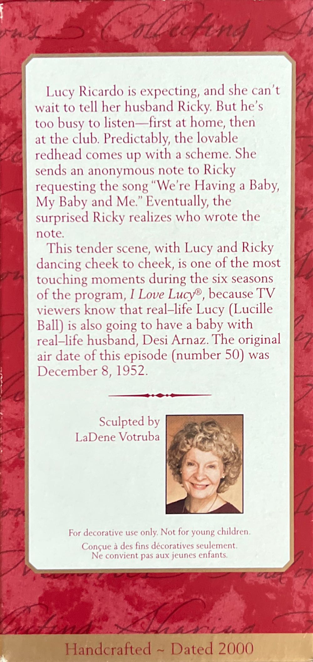 Lucy is Enceinte - I Love Lucy (Movies & Television) ornament collectible [Barcode 015012564587] - Main Image 3