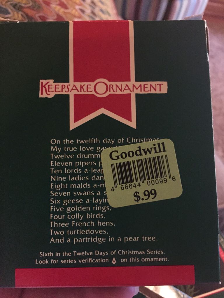 Twelve Days Of Christmas #6 Six Geese A-Laying - The Twelve Days of Christmas (Hallmark Keepsake) ornament collectible - Main Image 2