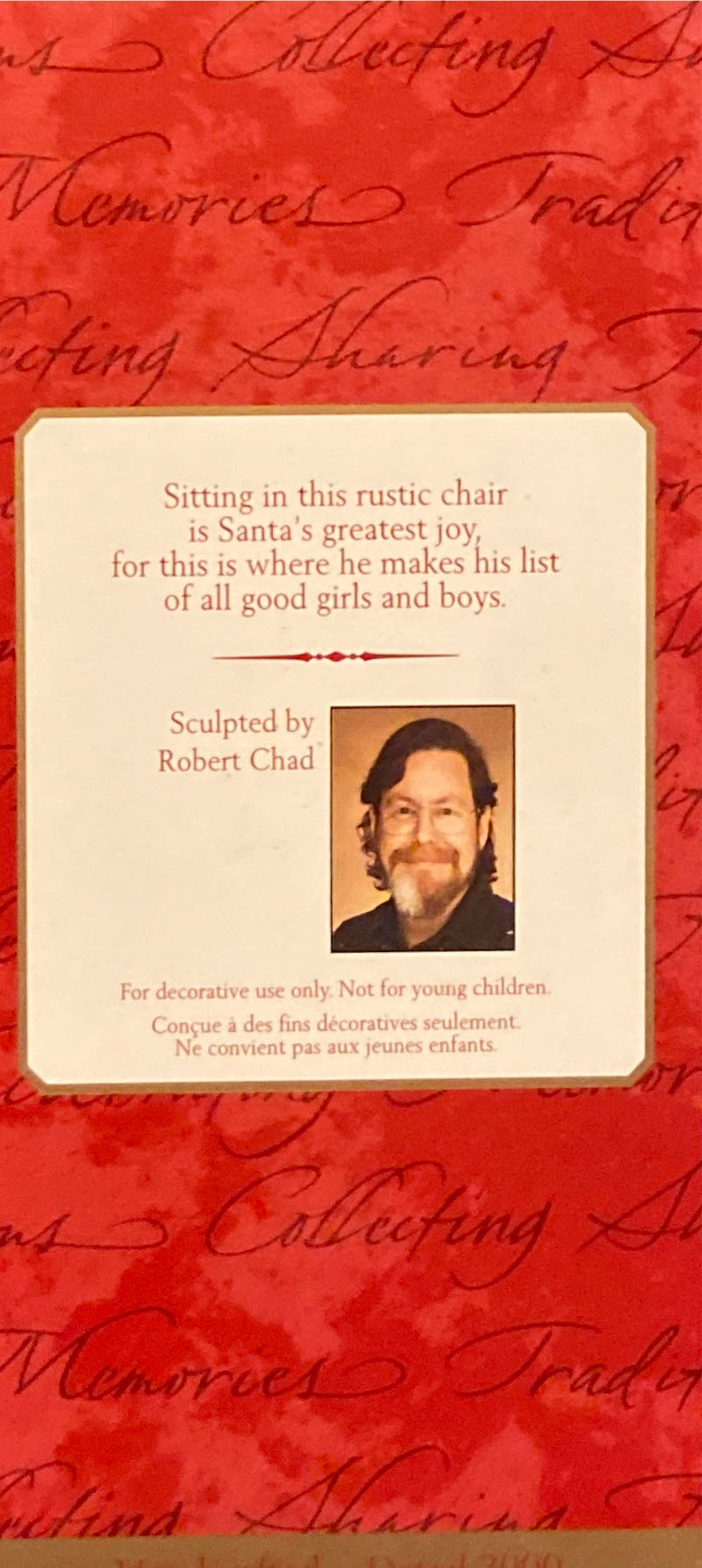 Santa’s Chair - Santa (Santa Claus) ornament collectible [Barcode 015012565225] - Main Image 2