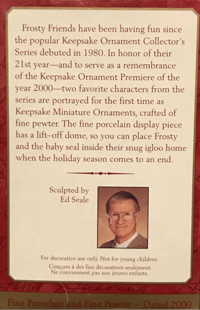 Frosty Friends Porcelain And Pewter - Frosty Friends Anniversary (Frosty Friends) ornament collectible [Barcode 015012565669] - Main Image 2