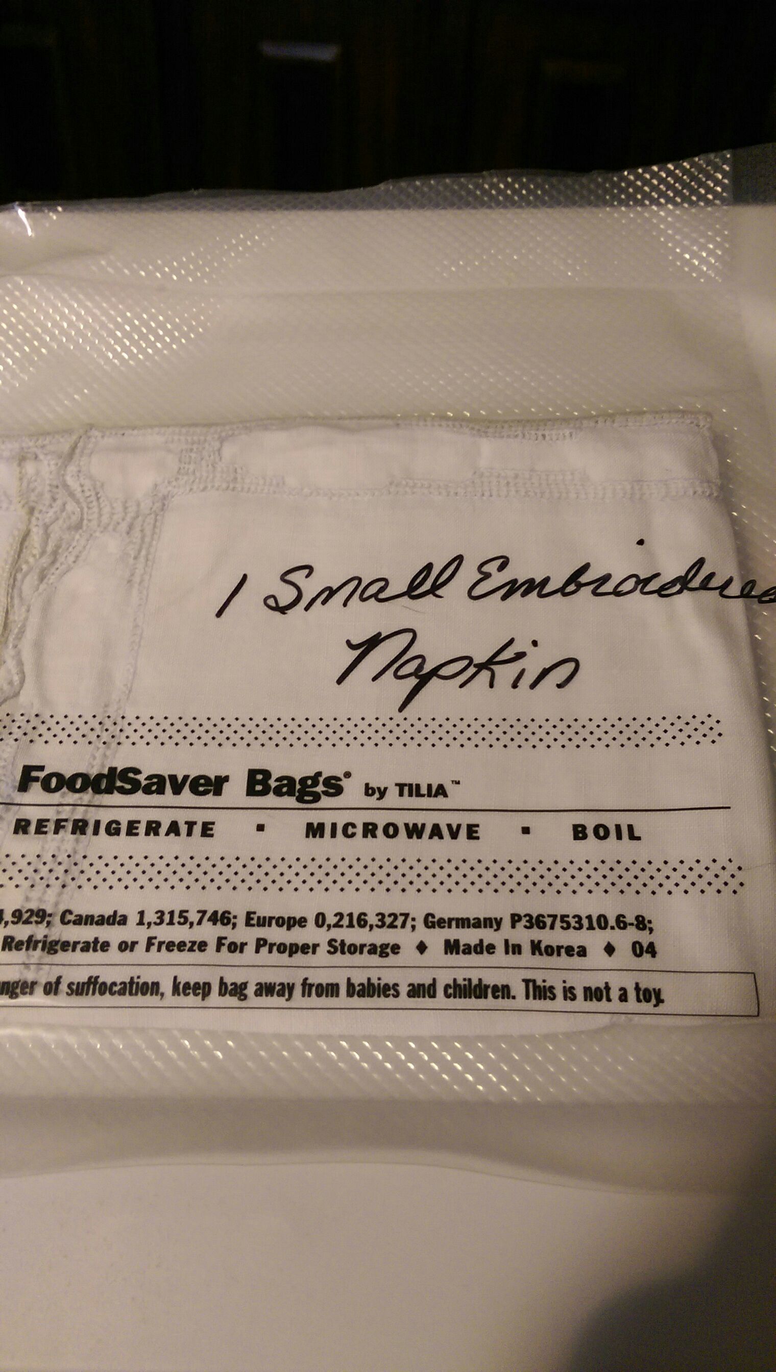 Embroidered Napkin  (Linen) ornament collectible - Main Image 2