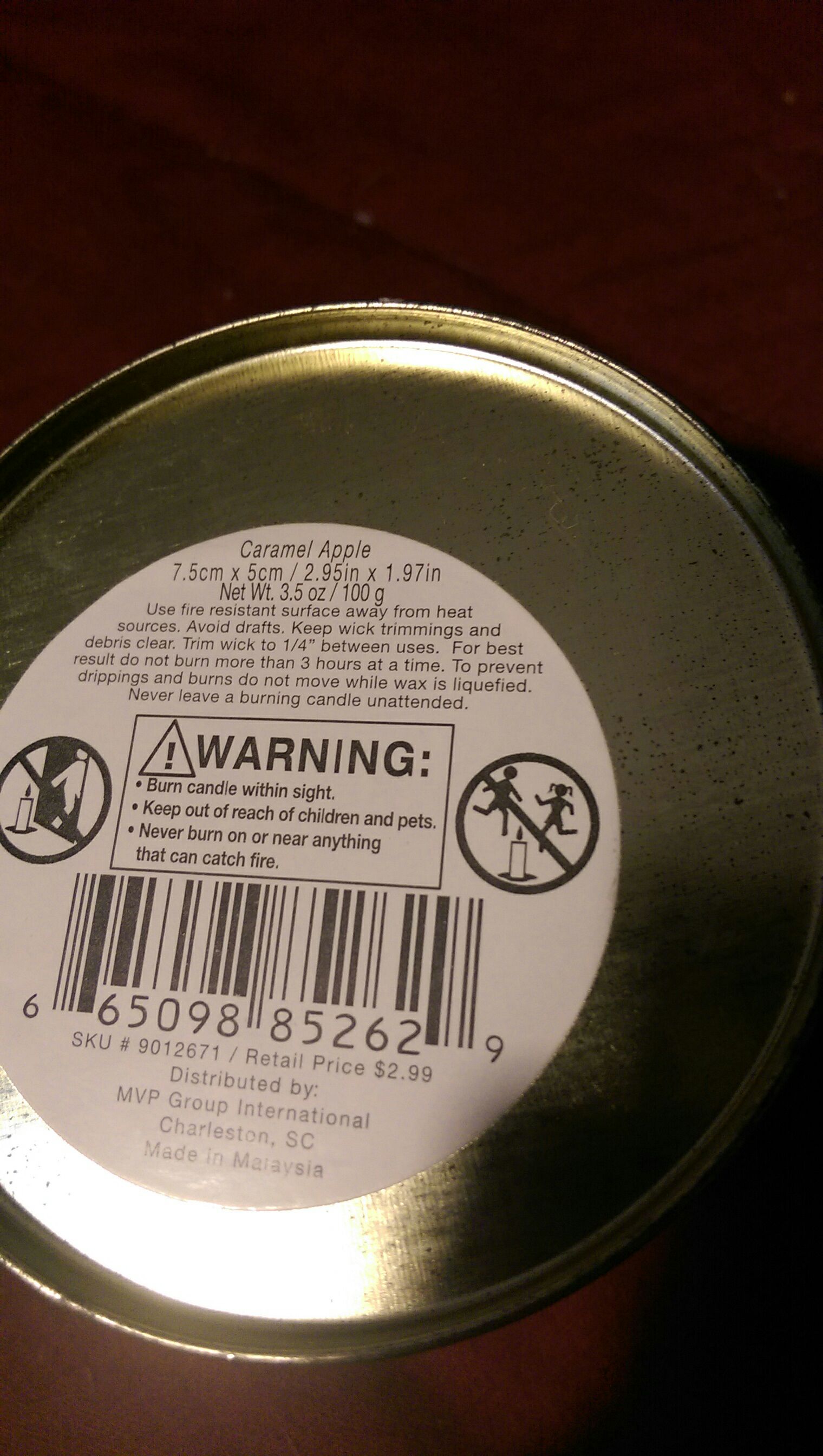 Scented Travel Tin Candle Caramel Apple (3)  (Tin Candle) ornament collectible - Main Image 2