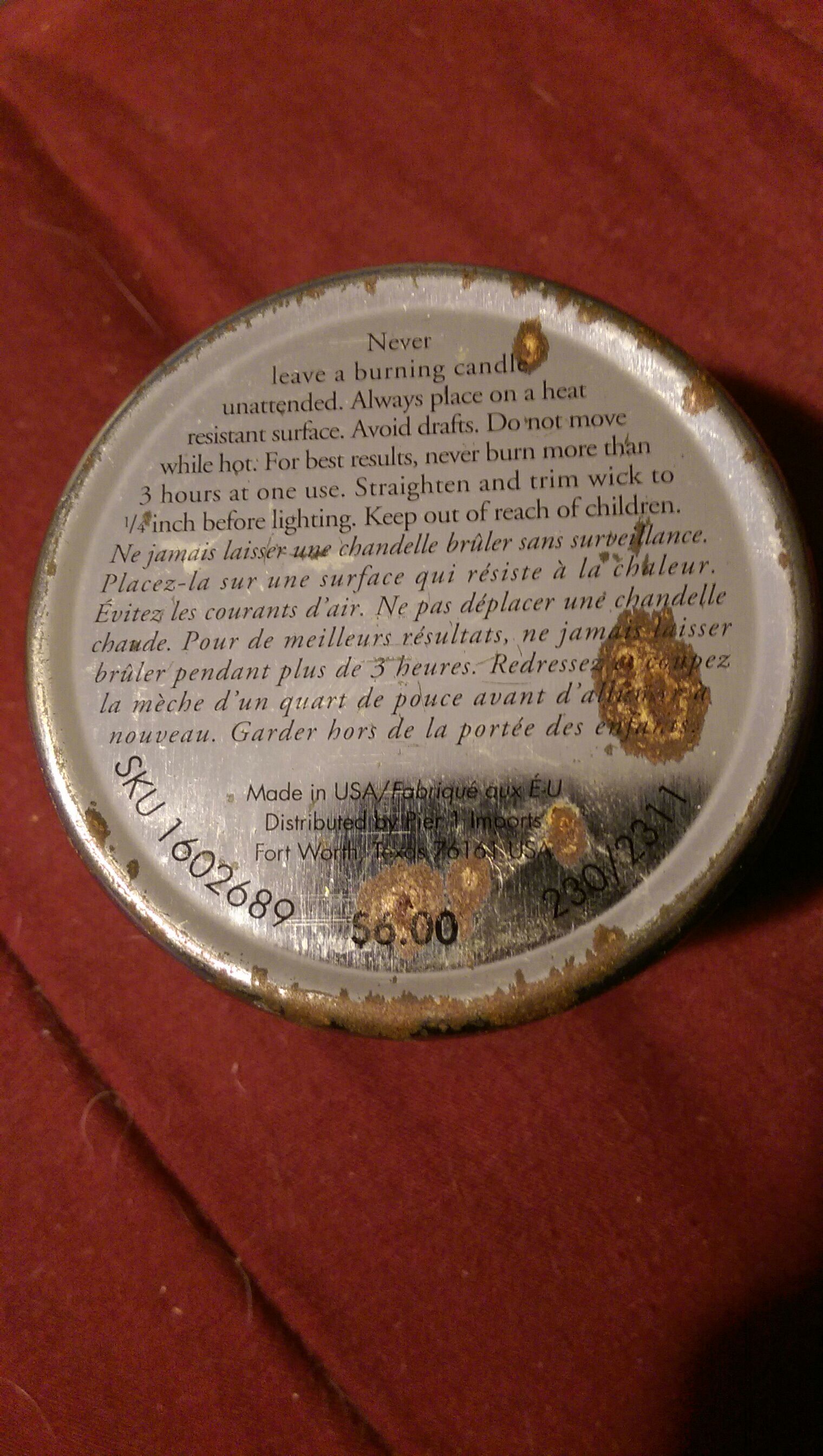 Tin Candle calming (aromatherapy candle)  (Tin Candle) ornament collectible - Main Image 2