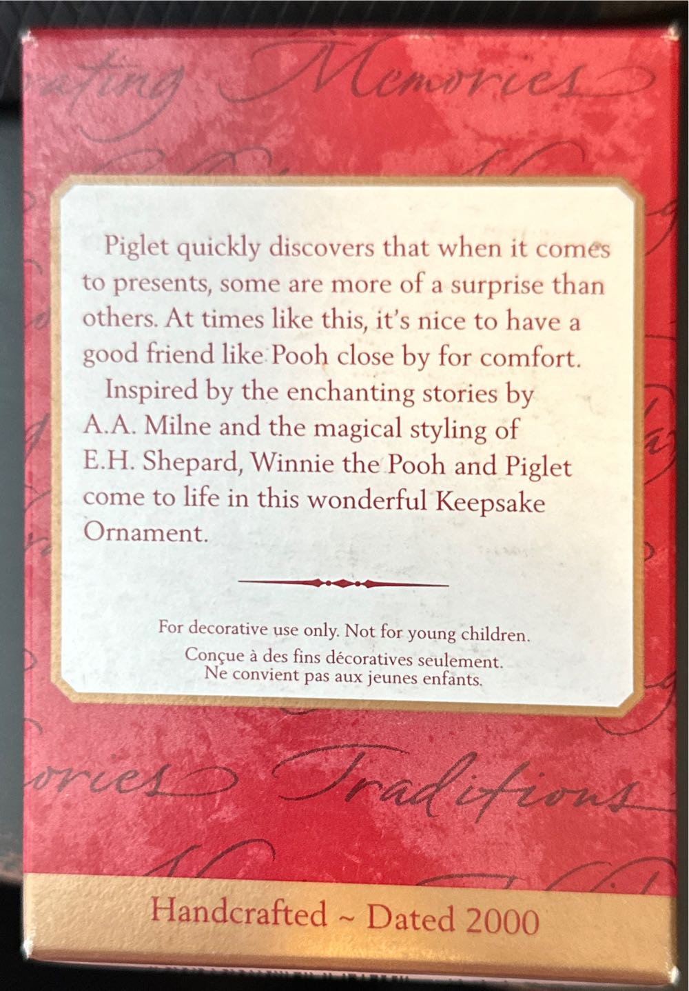 Disney Winnie The Pooh Piglet’s Jack-In-The-Box - Winnie the Pooh (Classic Pooh Collection) ornament collectible [Barcode 015012566451] - Main Image 2