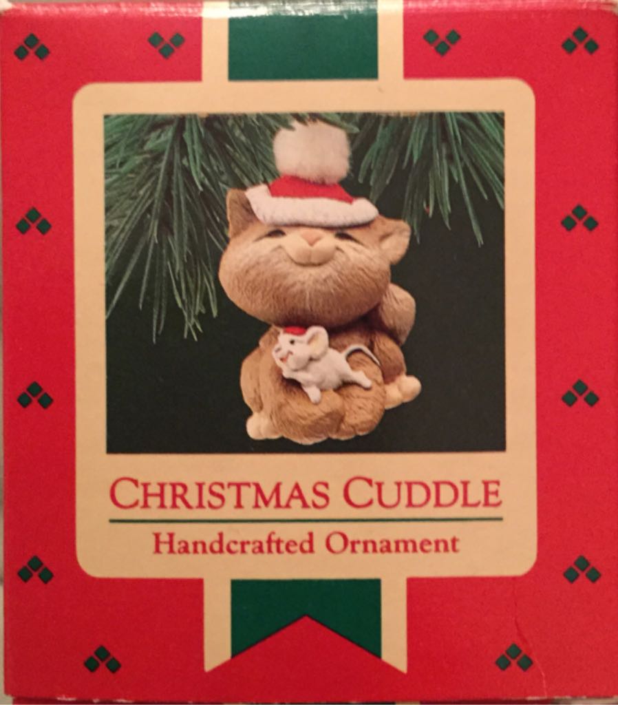 Christmas Cuddle - Cat & Mouse (Animal) ornament collectible - Main Image 1