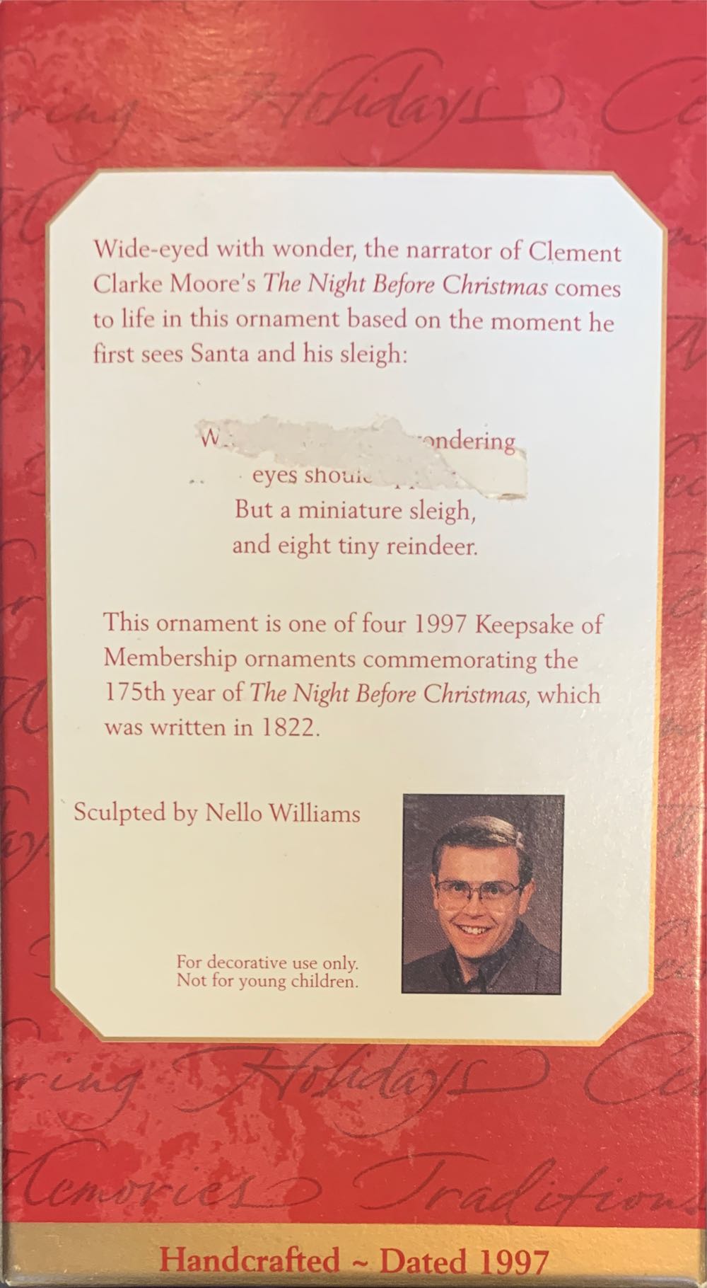 Away To The Window - The Night Before Christmas Collection (Keepsake Collector’s Club) ornament collectible - Main Image 2