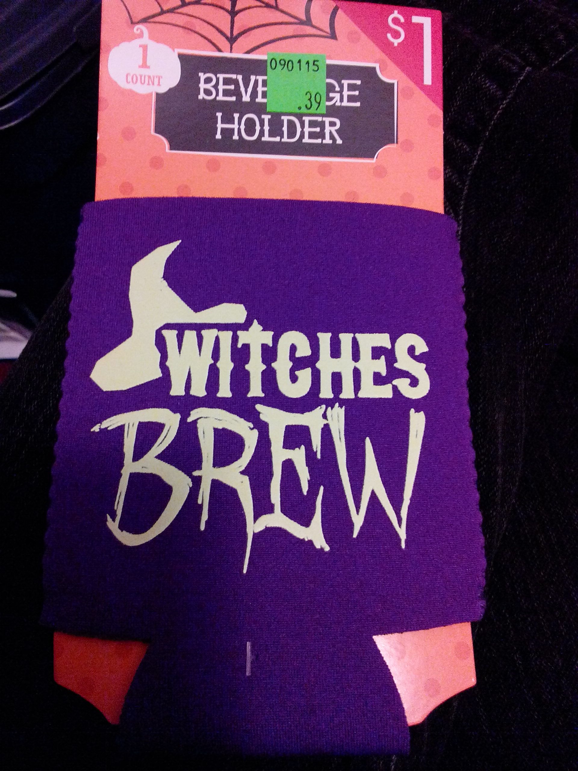Beverage holder Purple Witches Brew  (Halloween Cooking) ornament collectible - Main Image 1