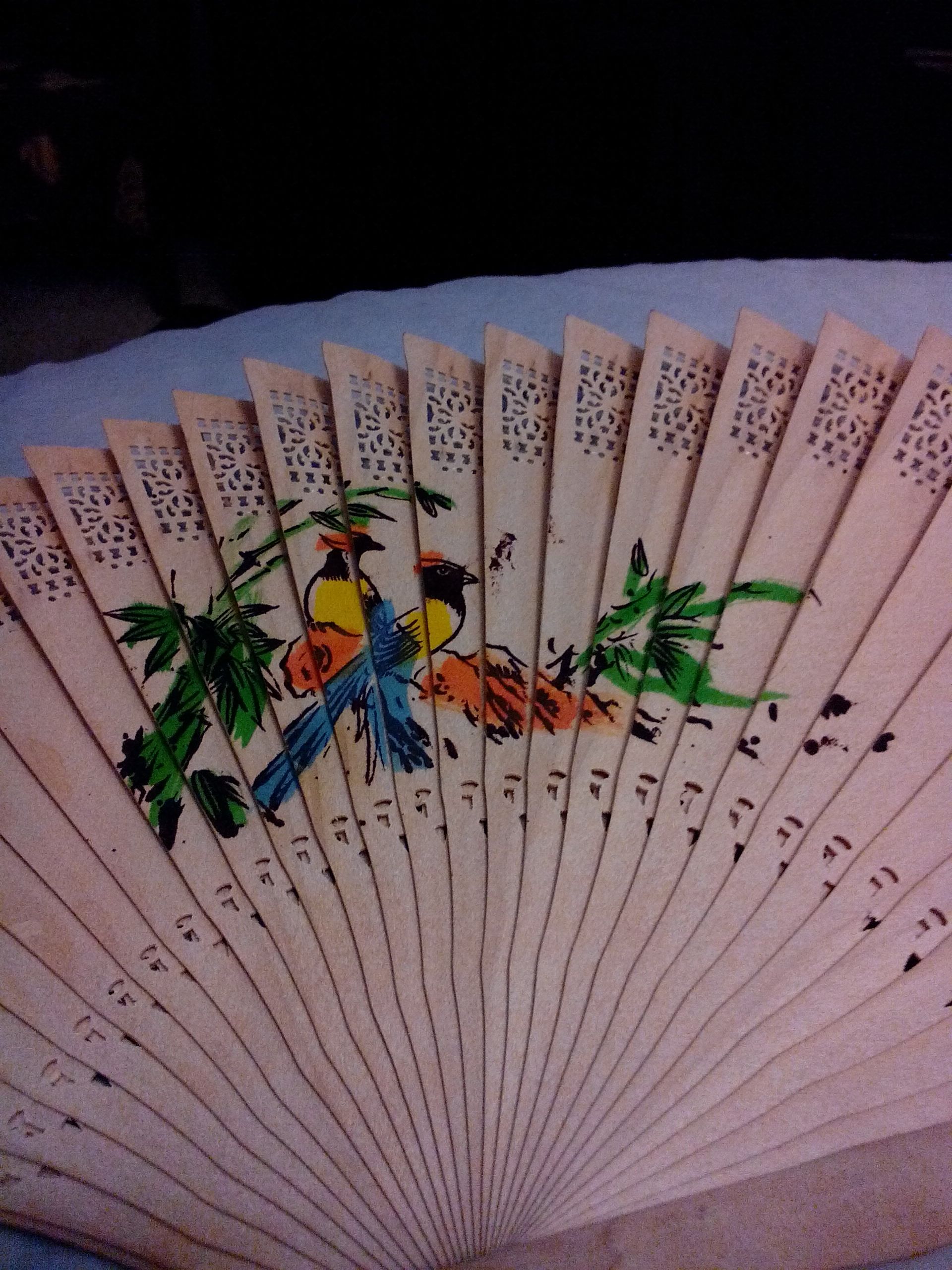 Wood Beige Fan  (Fans) ornament collectible - Main Image 2