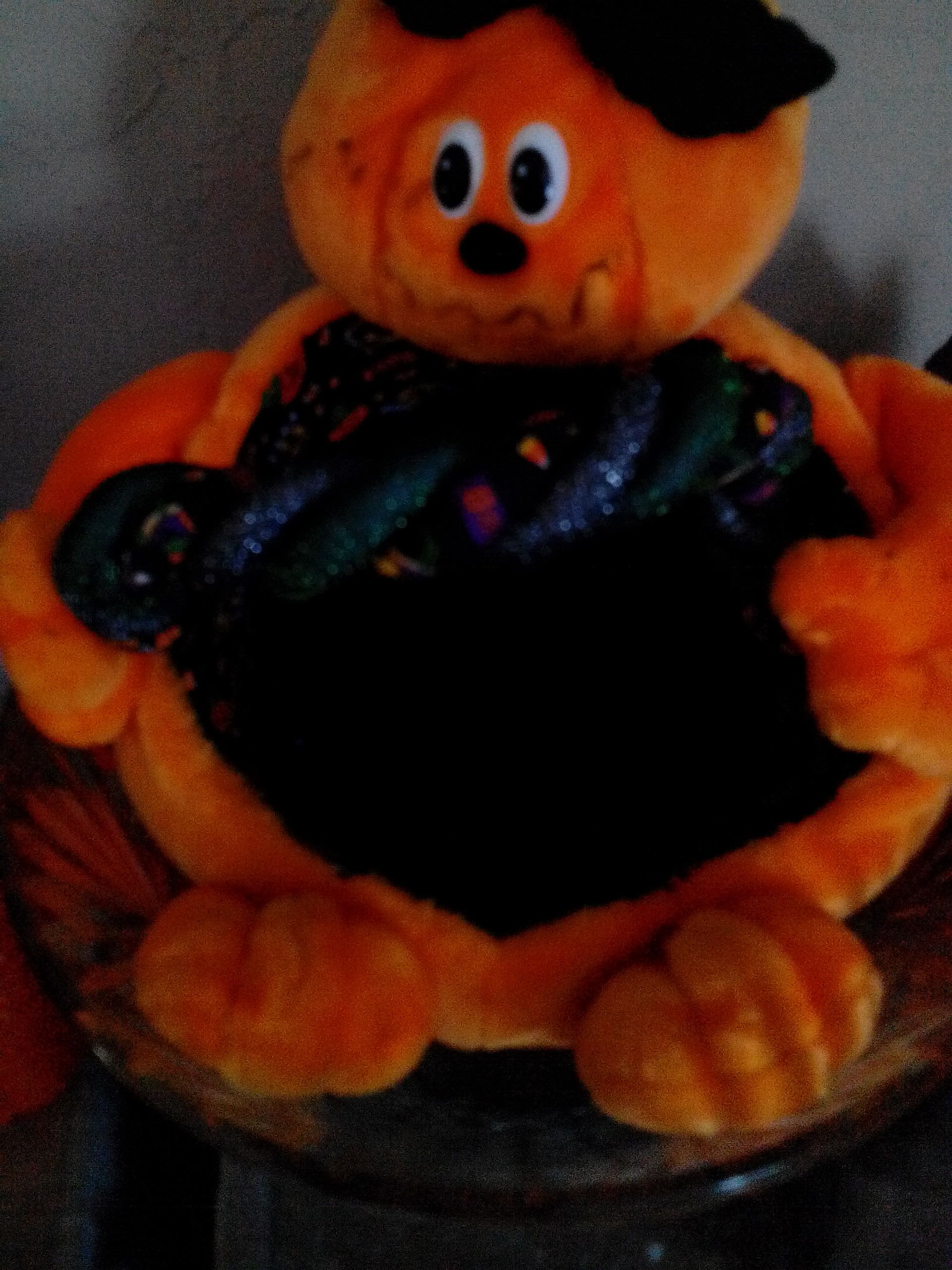 Pumpkin Candy basket  (Halloween Decor) ornament collectible - Main Image 2