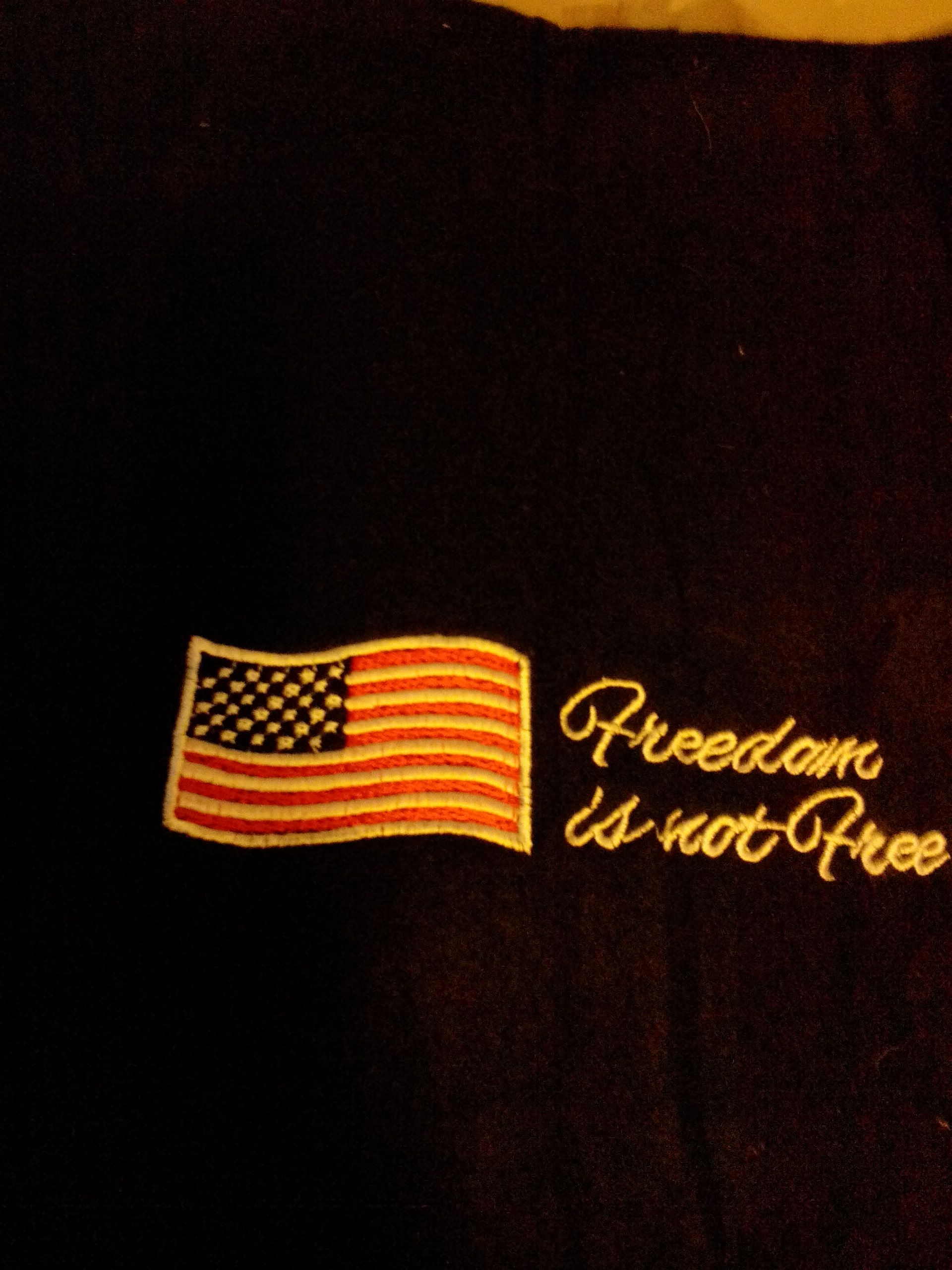 Freedom is not Free with Flag (Blue throw)  (9)  (Independence day) ornament collectible - Main Image 1