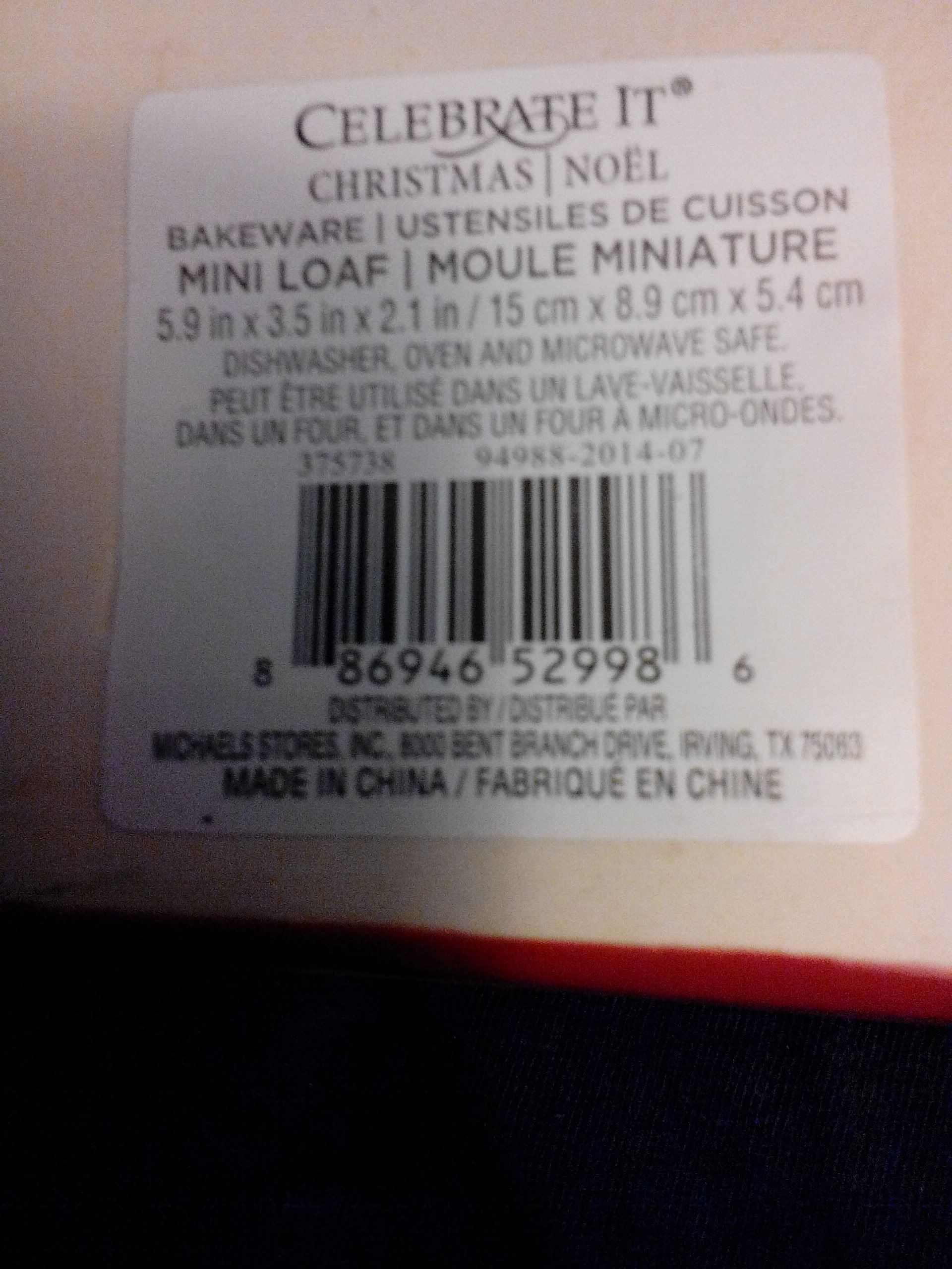 Celebrate it Bakeware Mini Loaf  (Mini Bakeware) ornament collectible - Main Image 2