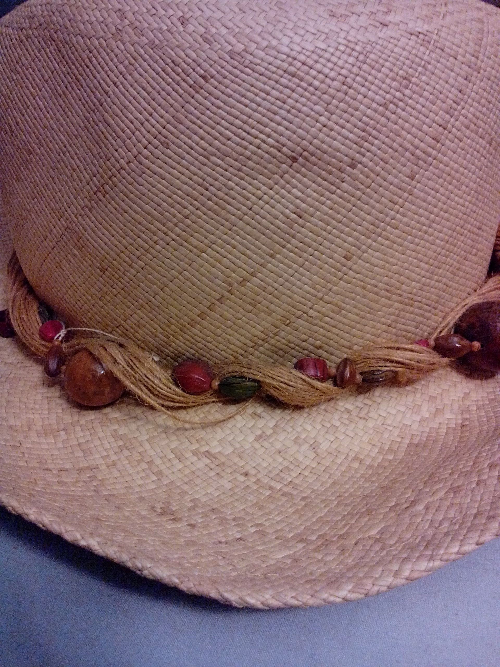 Straw Hat with Beads  (Hats Moms) ornament collectible - Main Image 2
