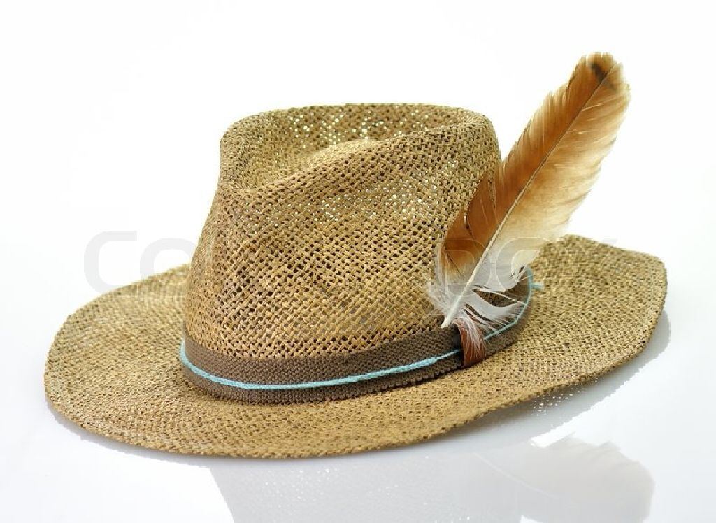 Straw Hat with feather  (Hats Moms) ornament collectible - Main Image 1