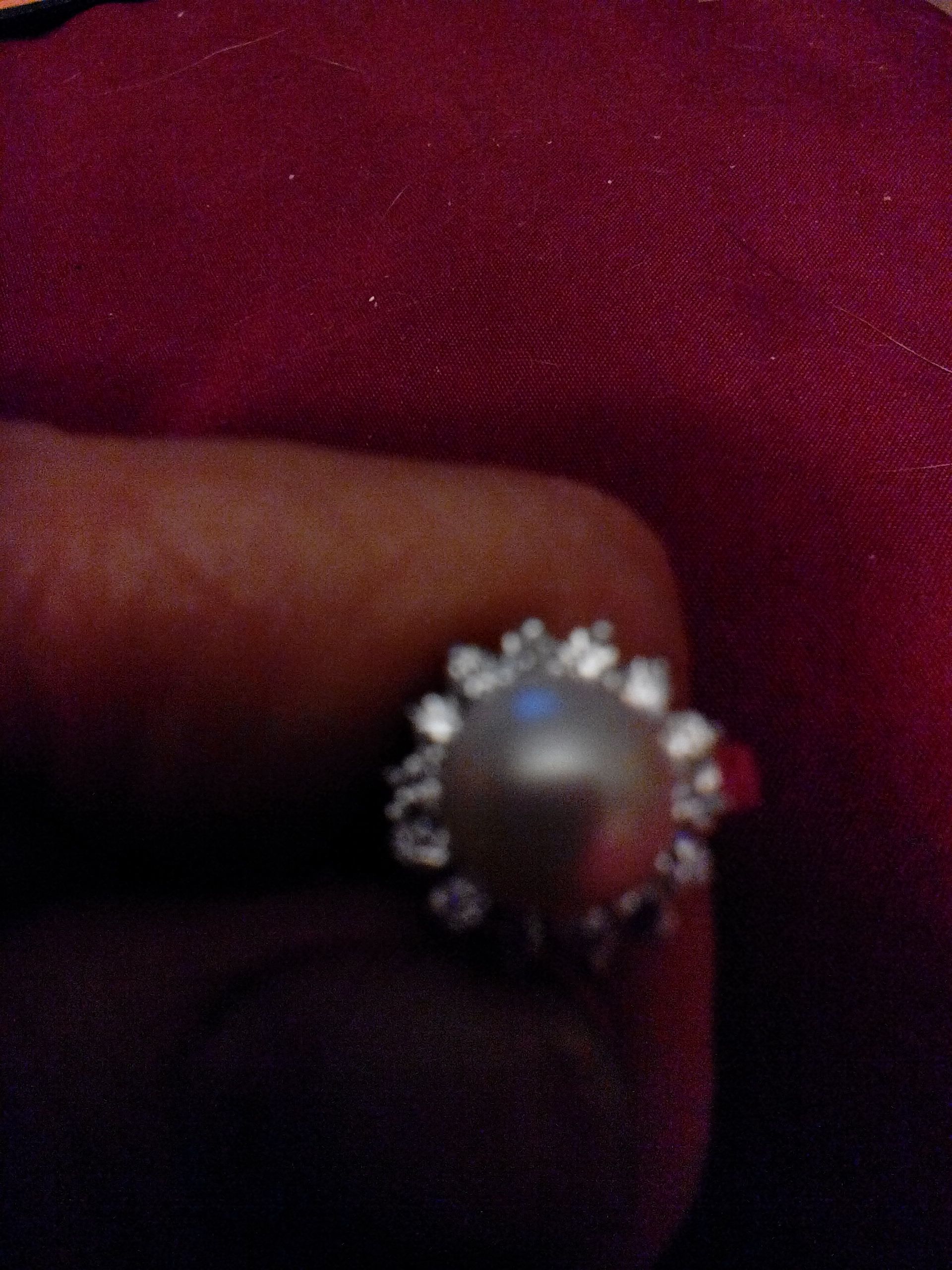 Pearl and Diamond Ring  (Yve’s Real Jewelry Ring) ornament collectible - Main Image 1