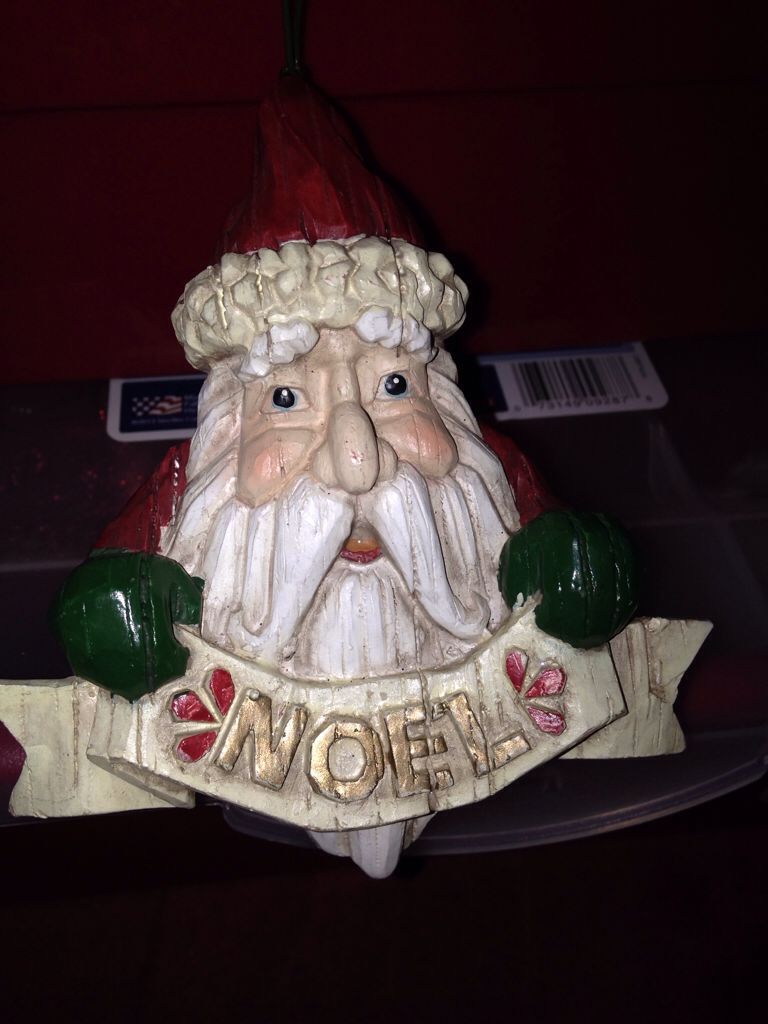 Wooden Santa Holding Noel Sign  ornament collectible - Main Image 1