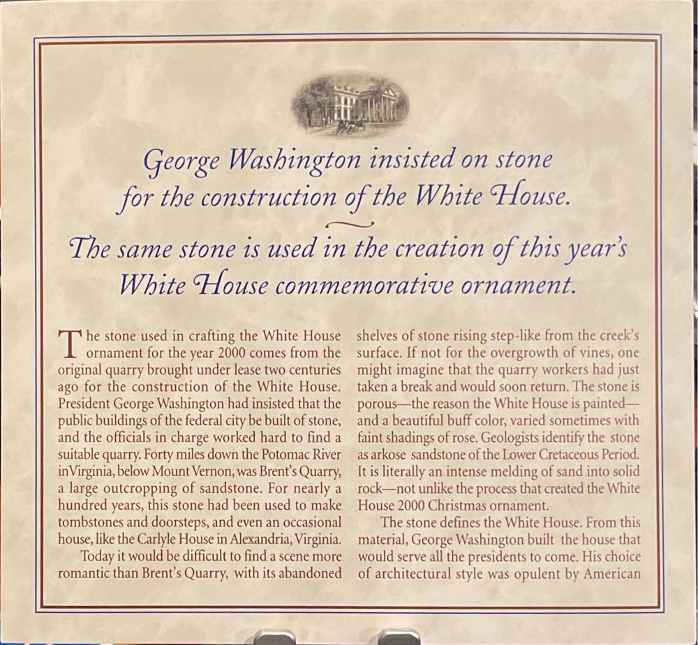 White House 2000 - White House Historical Association (White House) ornament collectible - Main Image 3