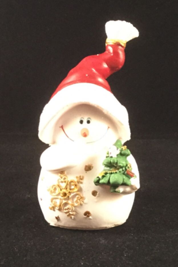 Rode Muts Met Witte Kwast Met Kerstboom - Gouden Sneeuwvlok Op Buik ornament collectible - Main Image 1