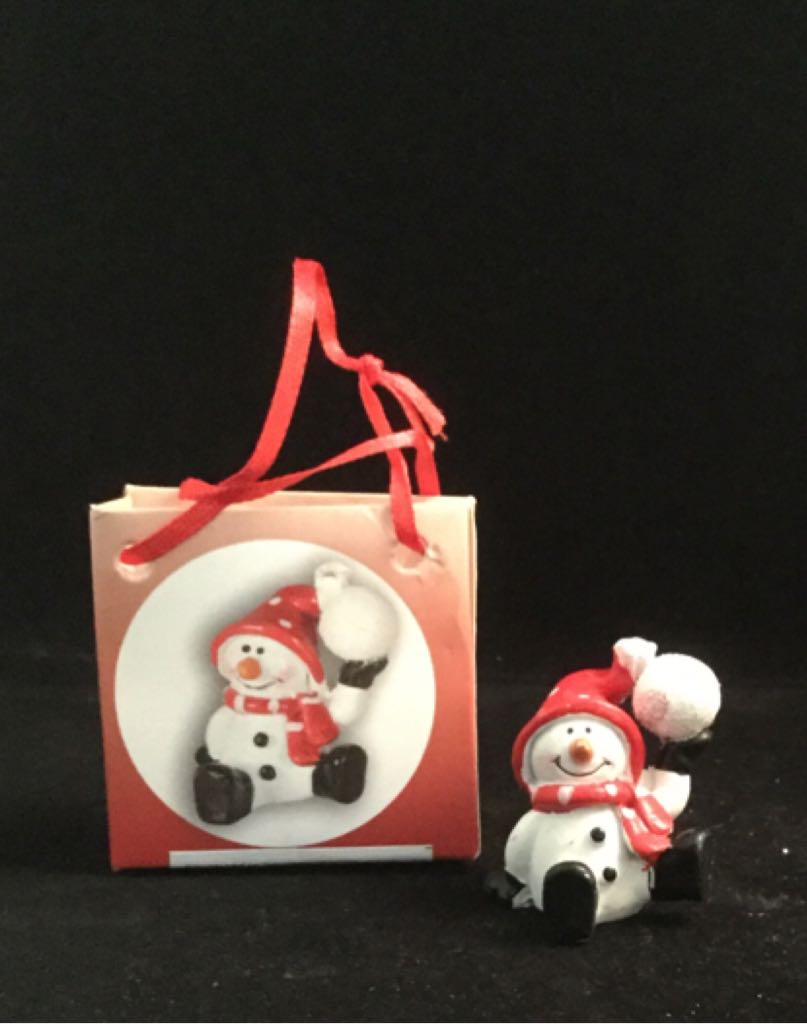 Sneeuwman Met Bal In Hand In Tas - Sneeuwman In Tasje ornament collectible - Main Image 2