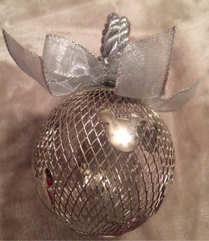 Mickey Head Silver Ball  ornament collectible - Main Image 1