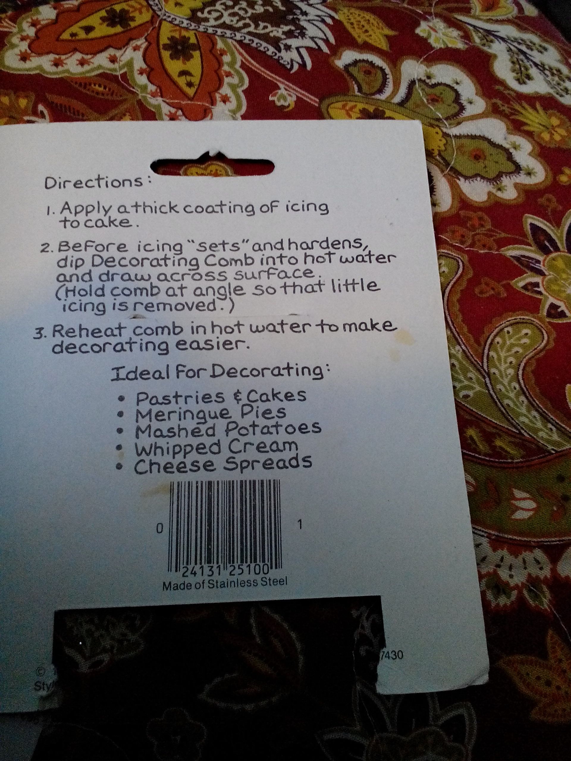 Cake Decorating Comb  (Cake Baking) ornament collectible - Main Image 2