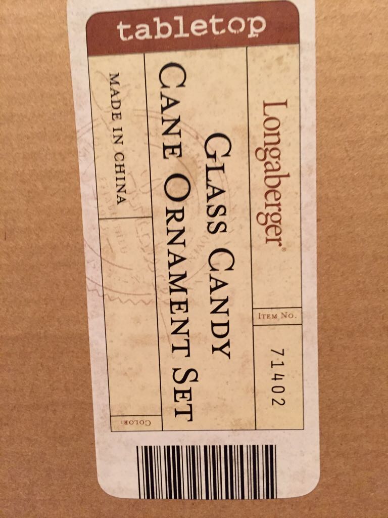 Glass Candy Cane Ornament Set - Longaberger ornament collectible - Main Image 2