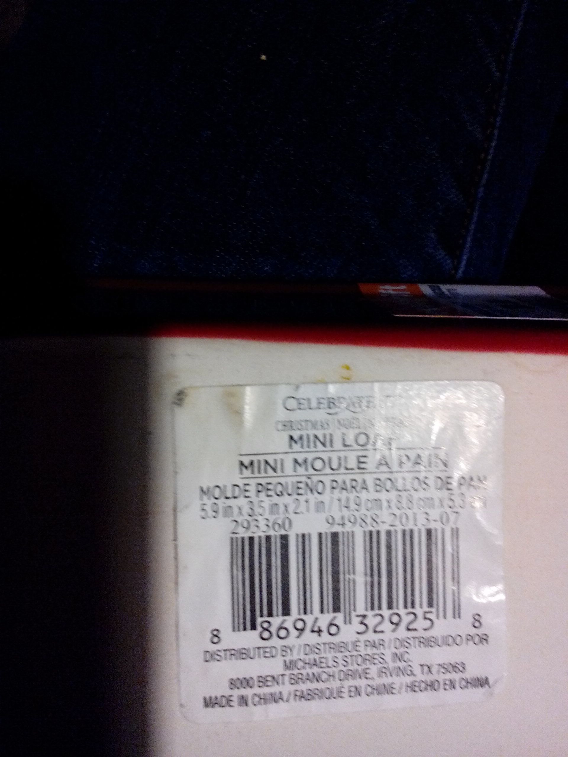 Mini Loaf Pan Red  (Mini Bakeware) ornament collectible - Main Image 2