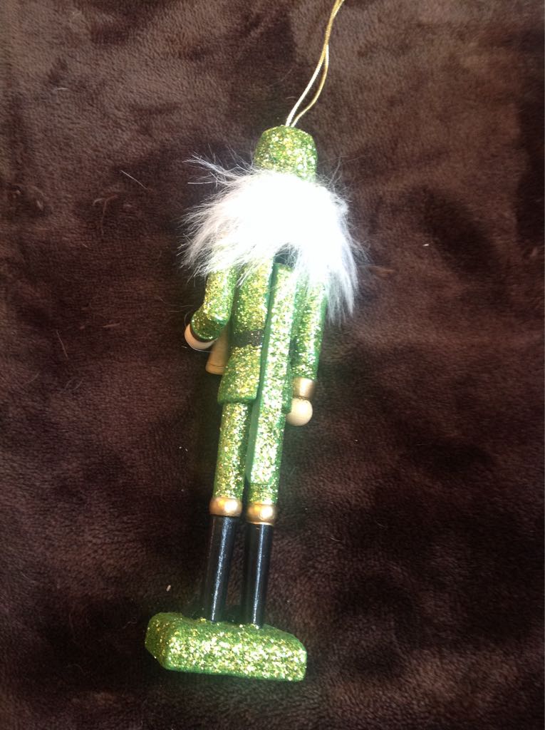 Green Sparkle Nutcracker  ornament collectible - Main Image 2