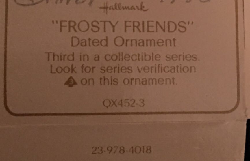 Frosty Friends #3 (1982) - 3rd (Frosty Friends) ornament collectible - Main Image 2
