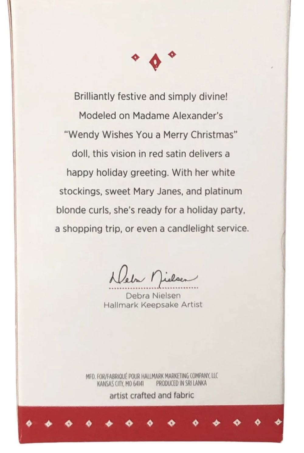 Wendy Wishes You a Merry Christmas - Madame Alexander (#20 Madame Alexander Series) ornament collectible - Main Image 2