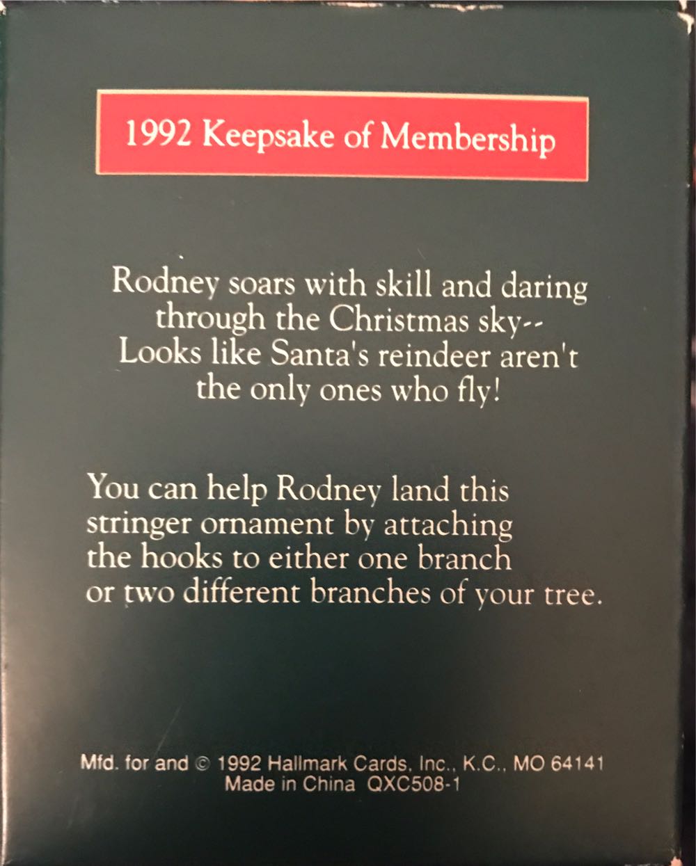 Rodney Takes Flight - KOCC Membership Ornament (Keepsake Ornament Collector’s Club) ornament collectible - Main Image 3