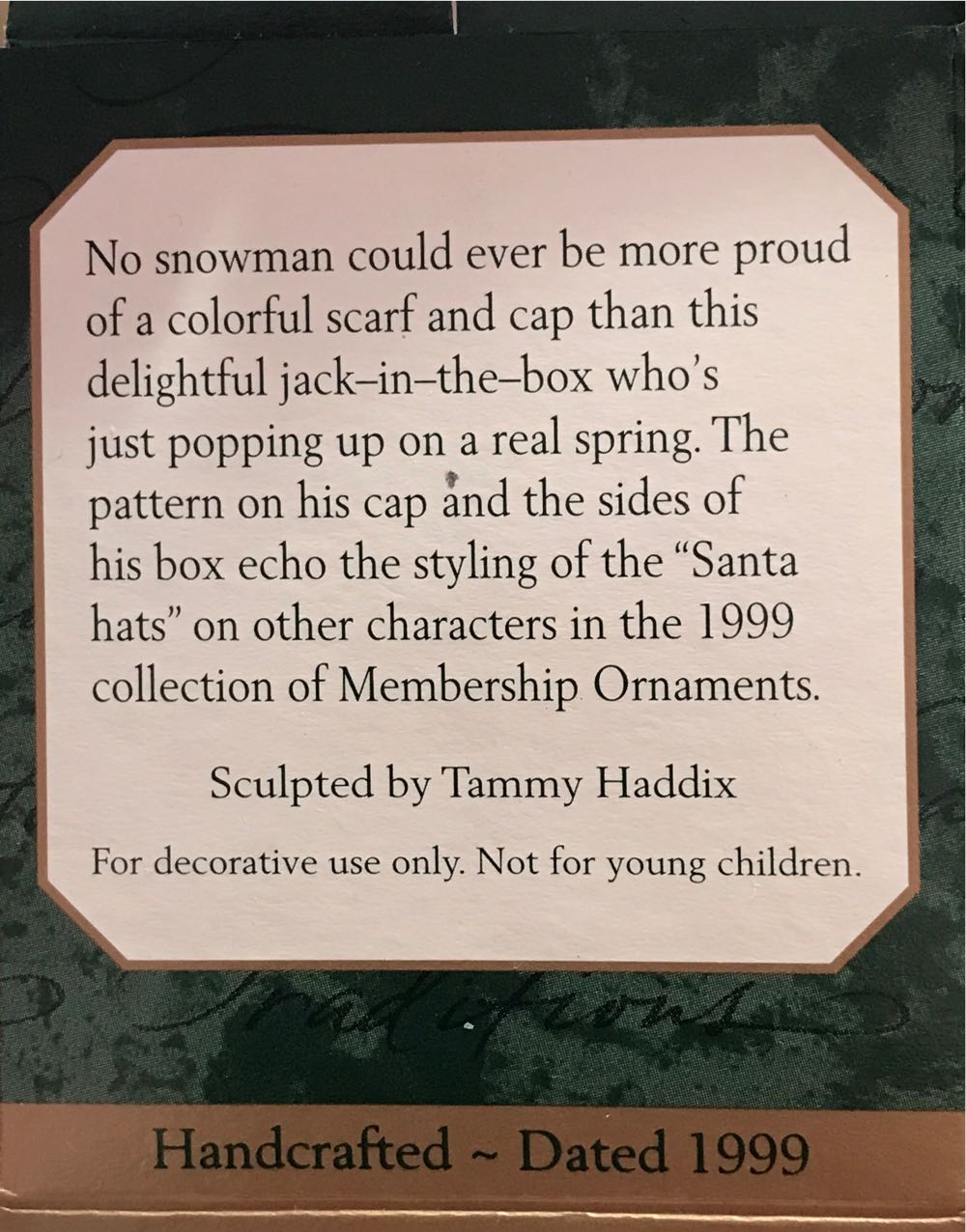 Snowy Surprise - Snowman (Keepsake Ornament Collector’s Club) ornament collectible - Main Image 2