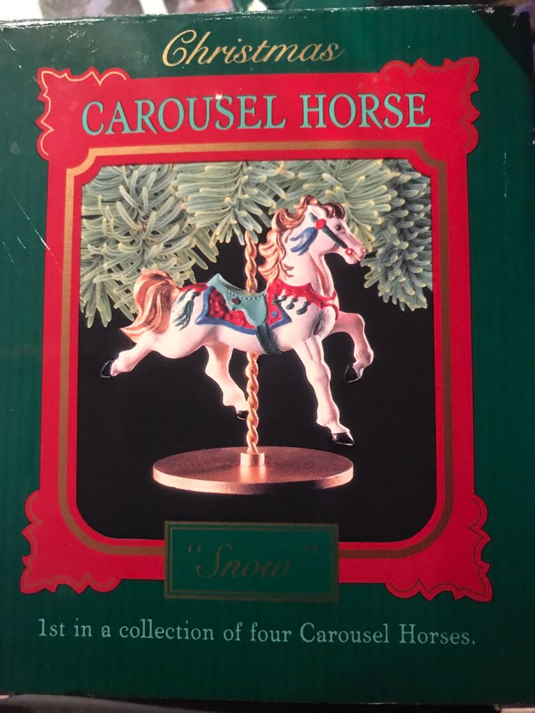 Christmas Carousel Horse - Snow - Christmas Carousel Horse (Carousel Horse) ornament collectible - Main Image 2