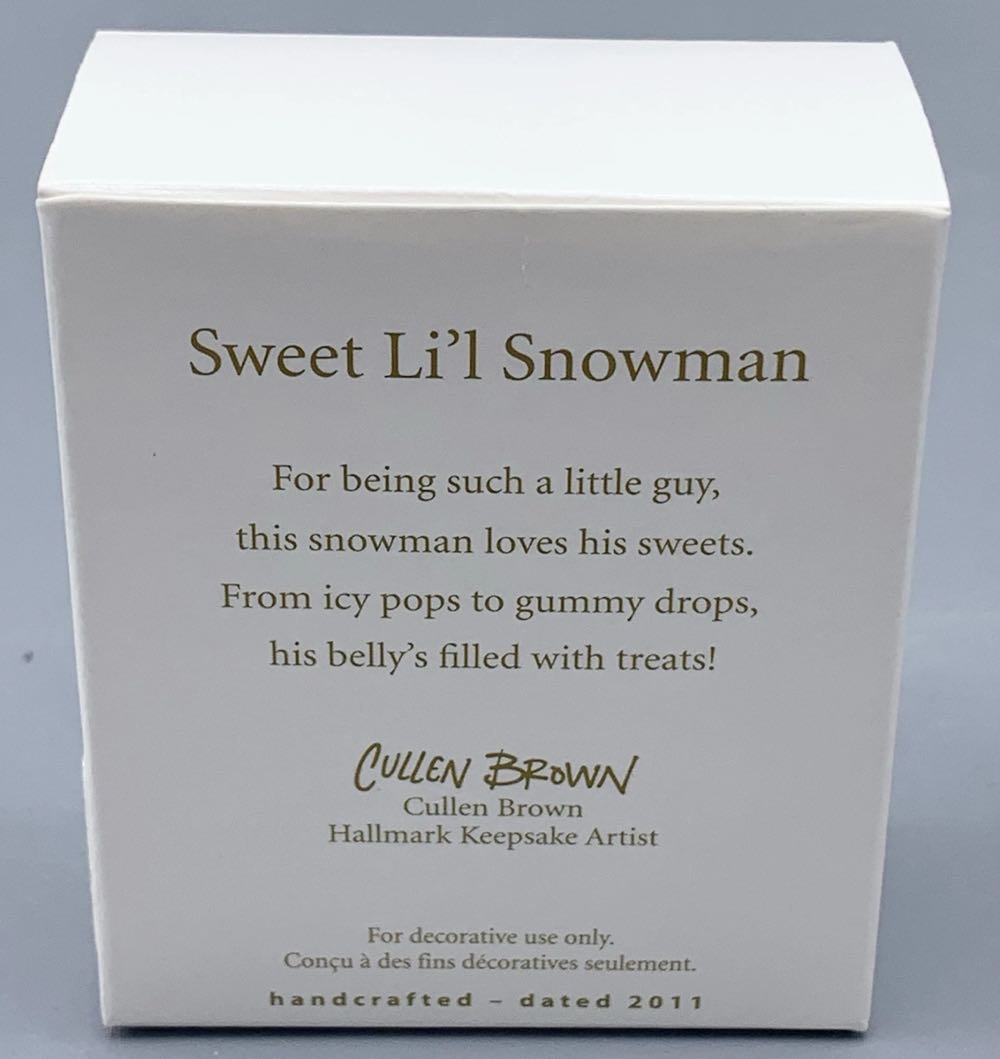 Miniature Gumdrop Sweet Li’l Snowman🐻 - Snowmen (Gumdrop, Miniature) ornament collectible - Main Image 3