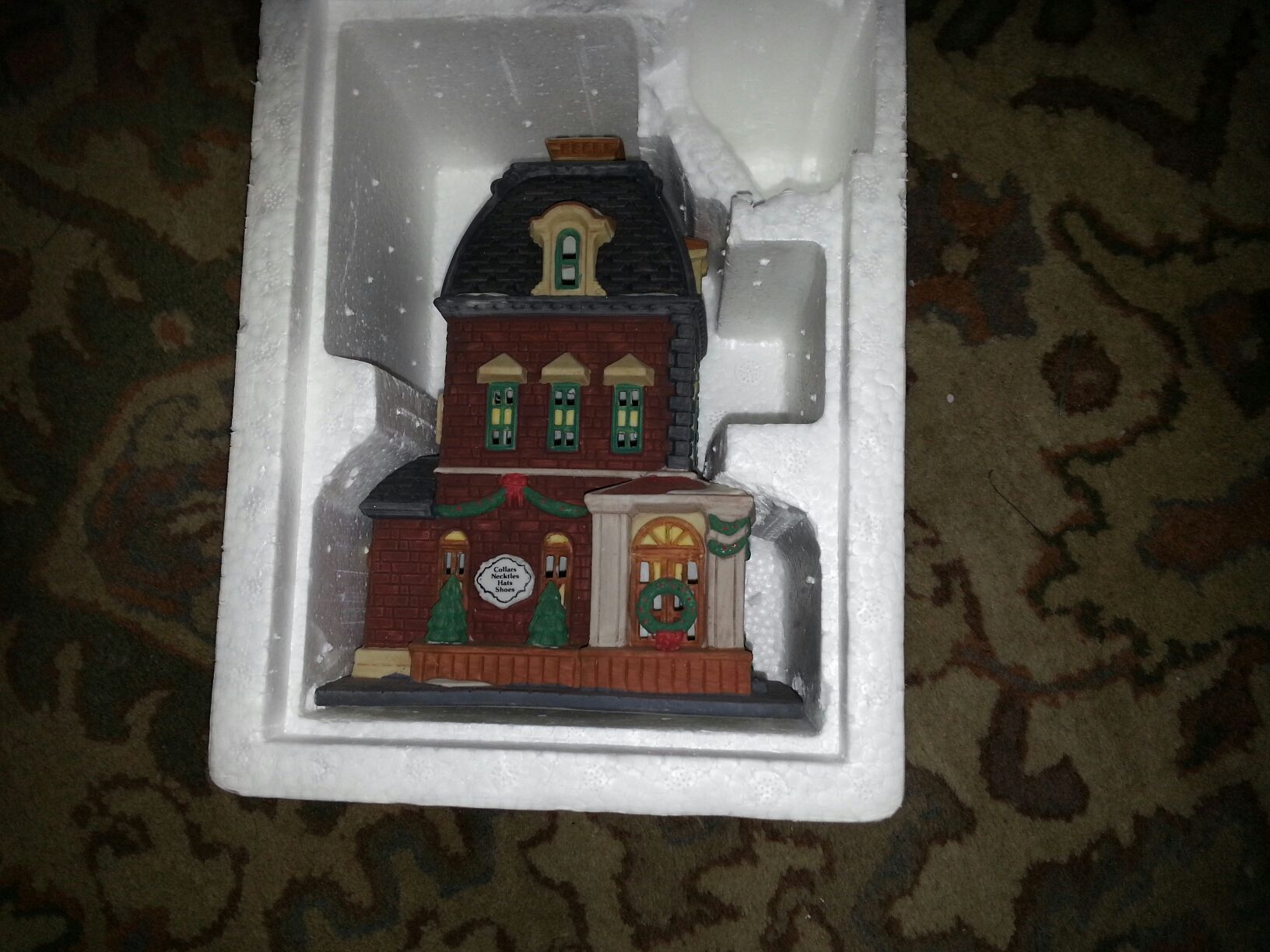 Gold and White Floral Teardrop