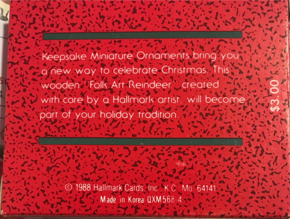 MO - Folk Art Reindeer  (Miniatures) ornament collectible - Main Image 3