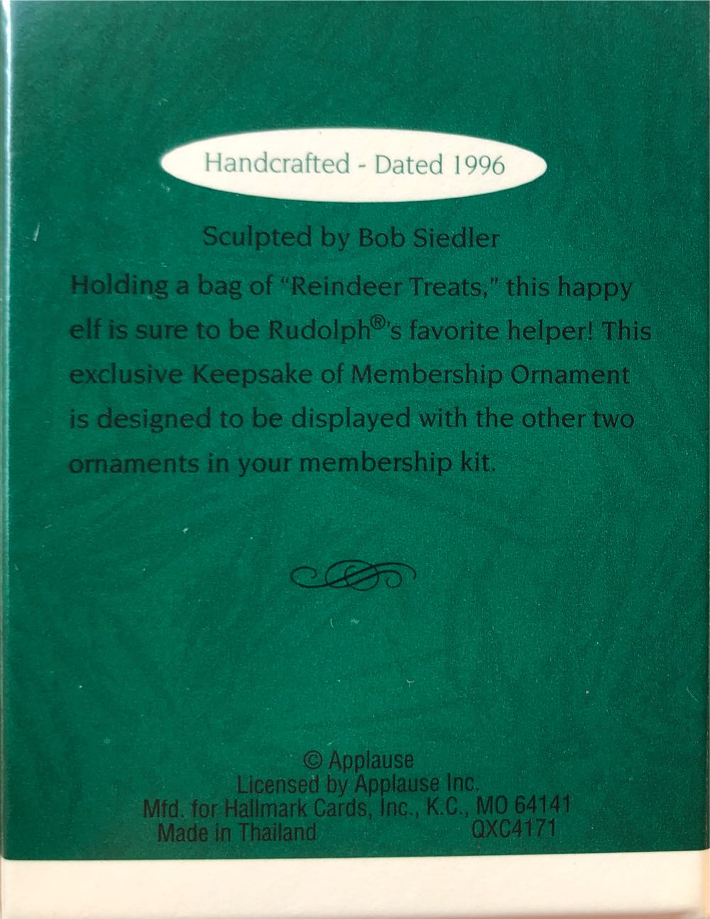 Rudolph’s Helper - Hallmark KOC (CLUB Keepsake Miniature) ornament collectible - Main Image 3