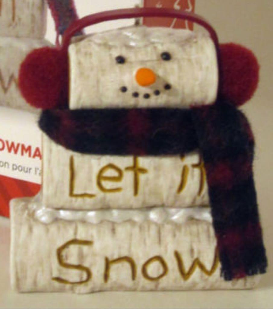 Birch Log Snowman  (Snowman) ornament collectible - Main Image 2