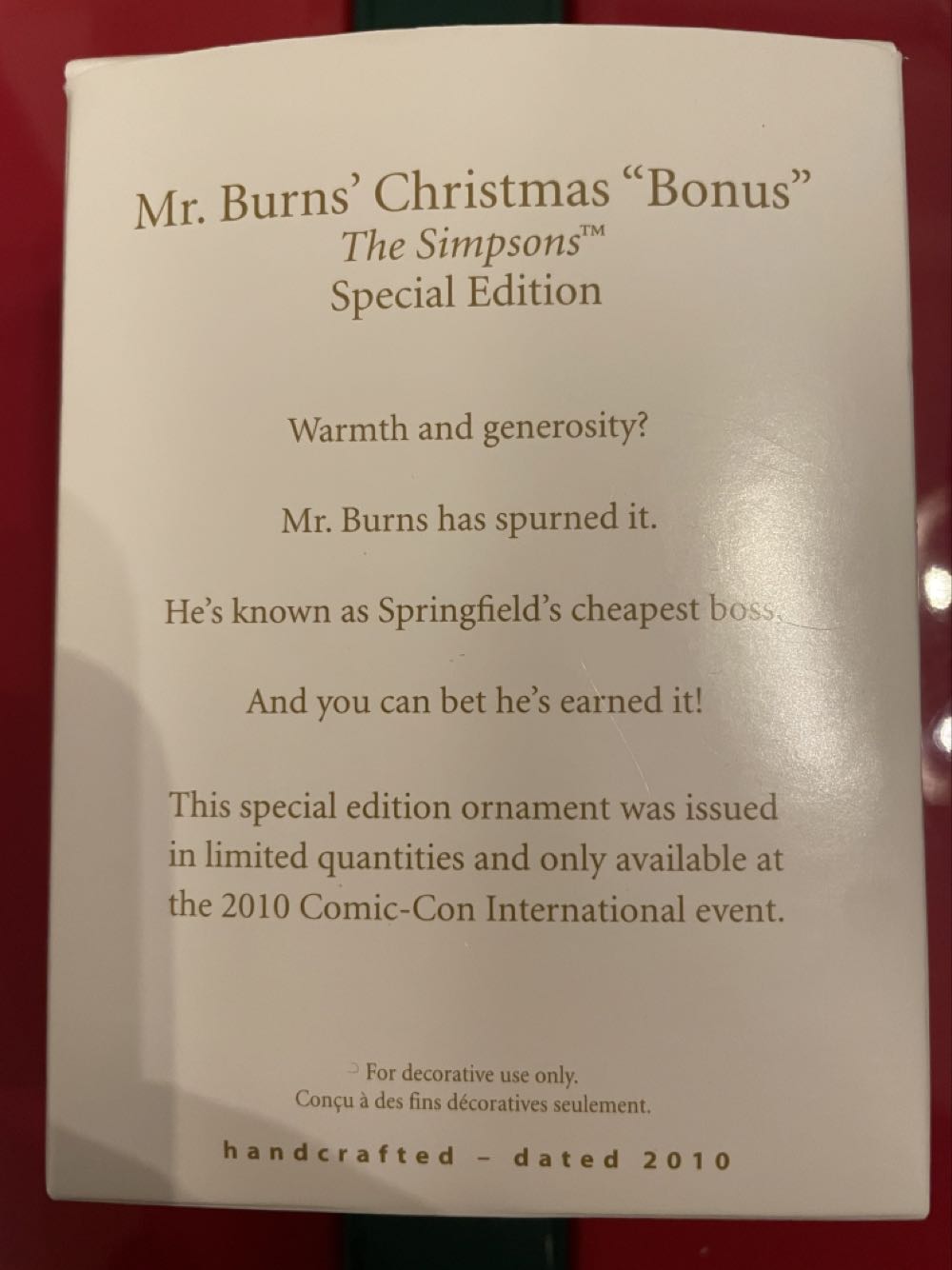 Mr. Burns’ Christmas Bonus - The Simpsons (The Simpsons) ornament collectible - Main Image 3