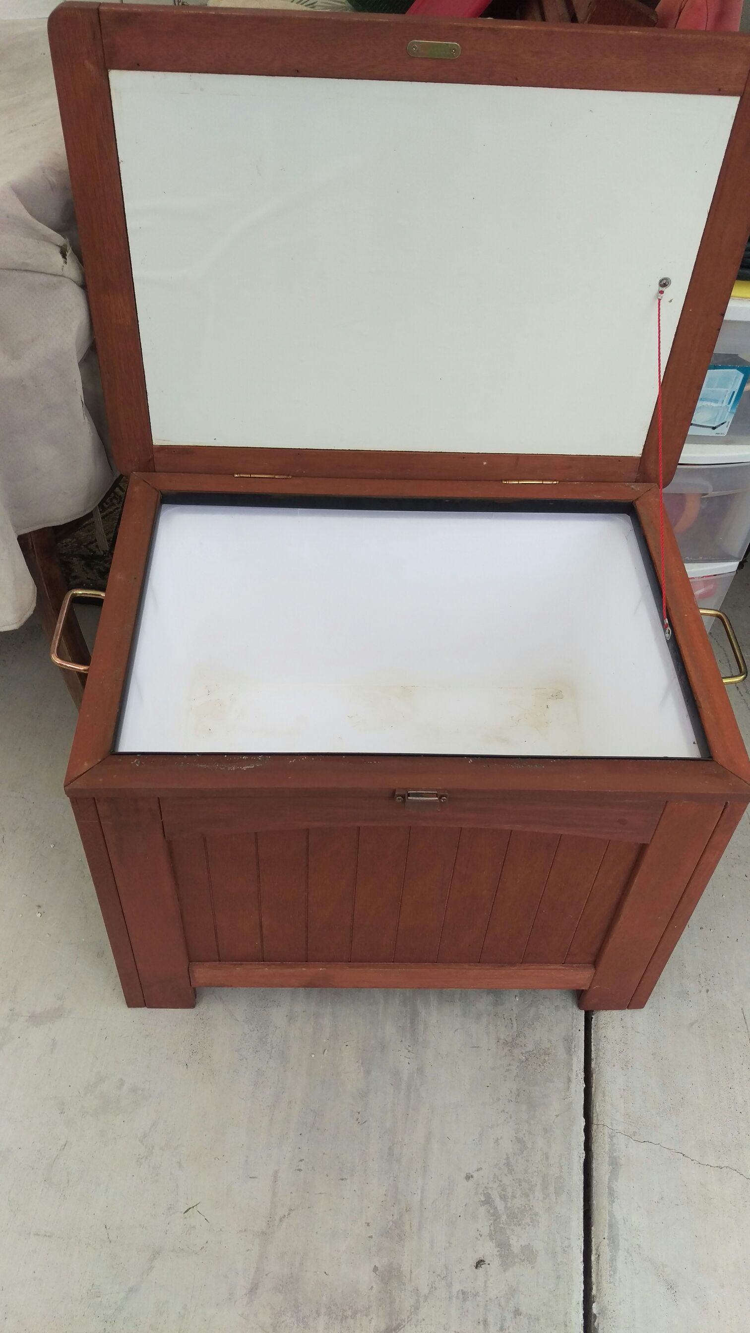 Wood Storage Unit Ice Chest  (Outdoor Furniture) ornament collectible - Main Image 1