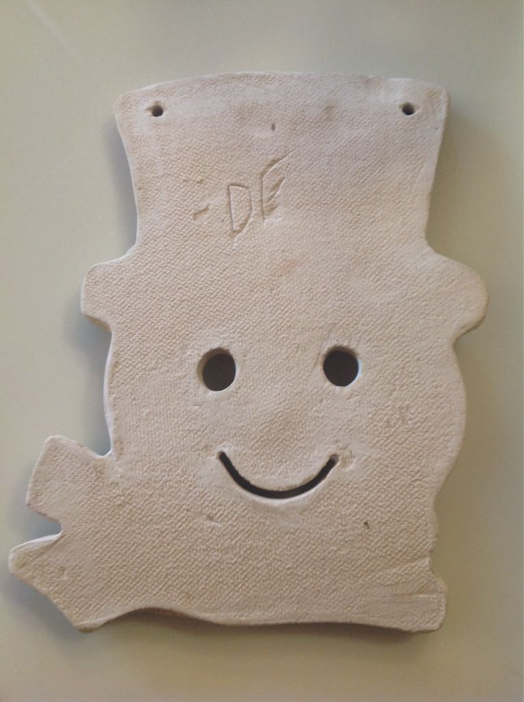 Pottery Snowman  (Handmade) ornament collectible - Main Image 2