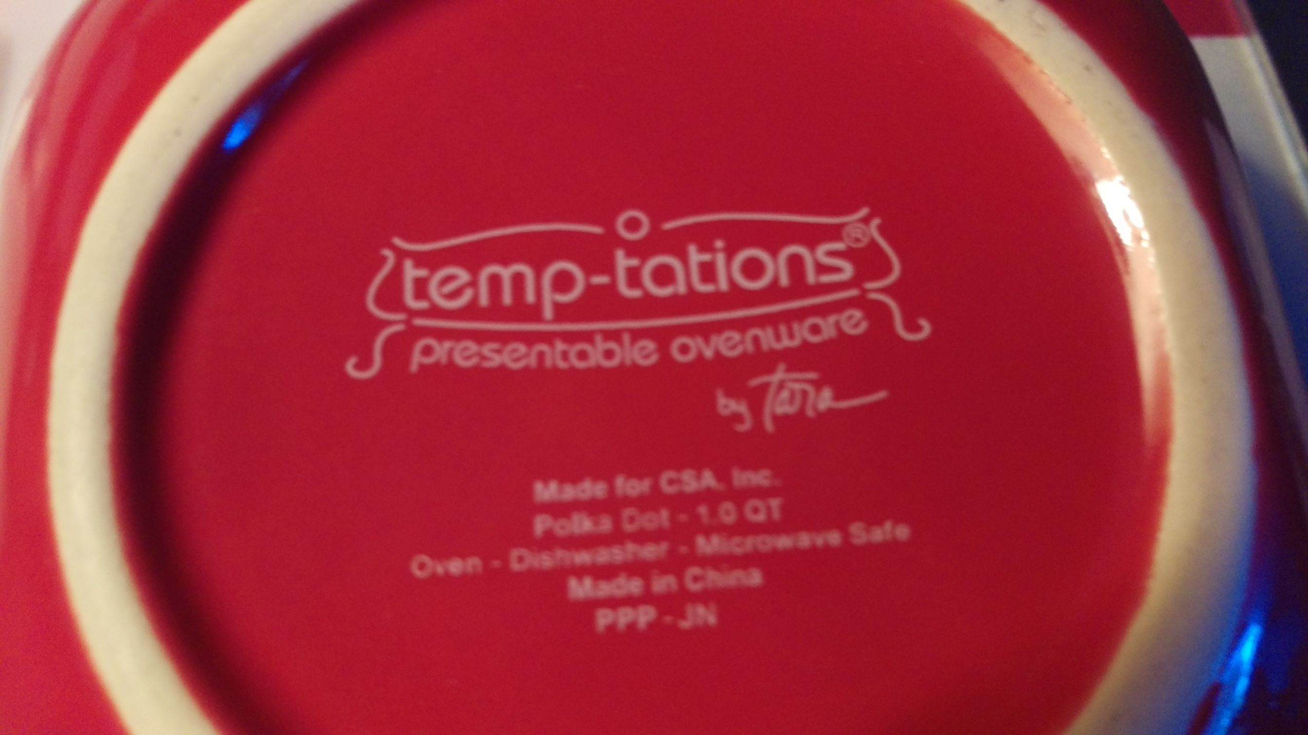 Polka Dot 1 Quart Square Bowl - PPP-JN (Temp-tations) ornament collectible - Main Image 2